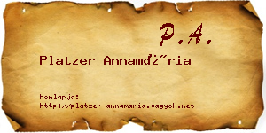 Platzer Annamária névjegykártya